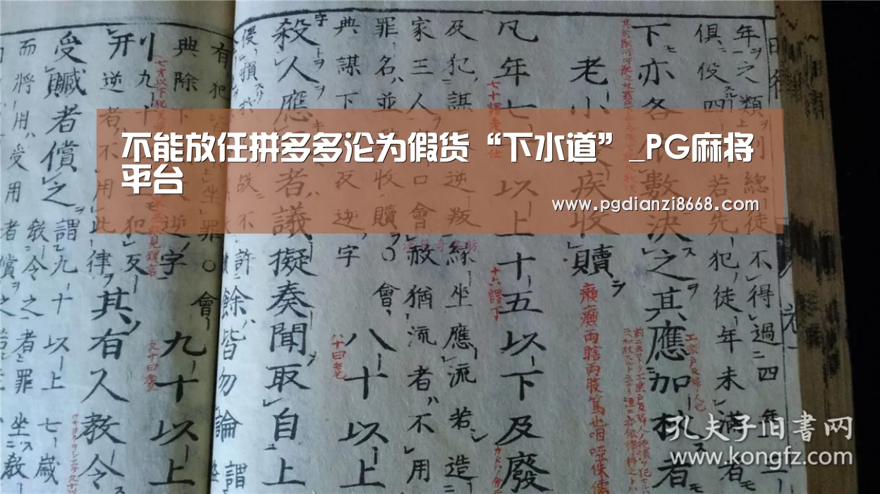 不能放任拼多多沦为假货“下水道”_PG麻将平台(图3) PG电子游艺
